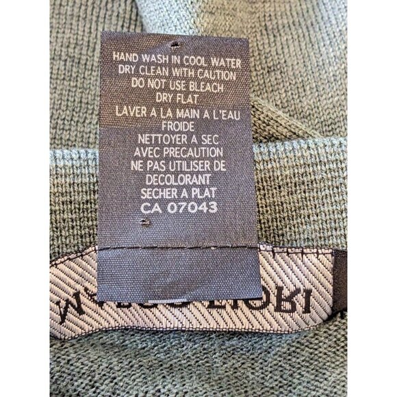 Marco Fiori Merino Wool Sweater Mens M Extra Fine Italy Button Collar Knit Green - Picture 4 of 5